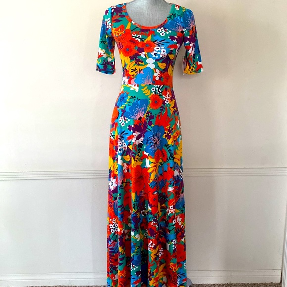 LuLaRoe ❤️“ANA”💙 FIT-AND-FLIRT MAXI DRESS SIZE EXTRA SMALL 🌟NWT🌟 - Picture 12 of 13